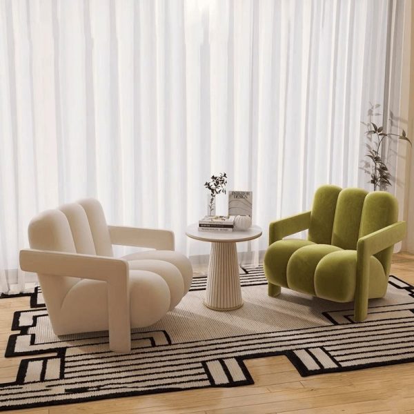 Contemporary Nordic Flannelette Solid Wood Sofa Backrest Armrest For Living Room - Image 3