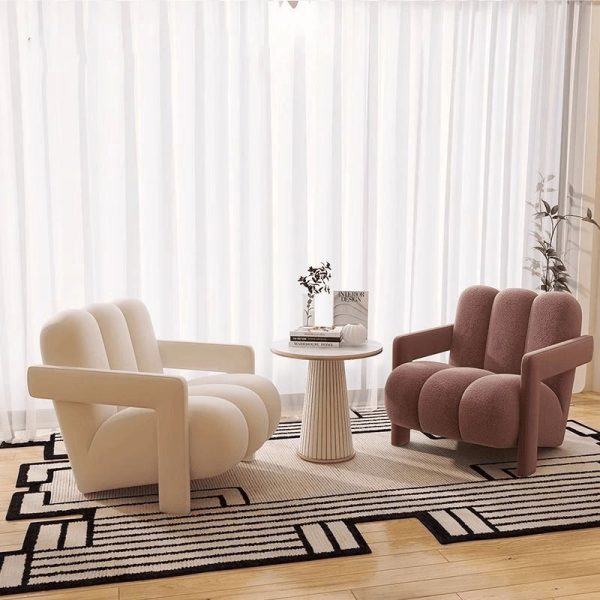 Contemporary Nordic Flannelette Solid Wood Sofa Backrest Armrest For Living Room - Image 11