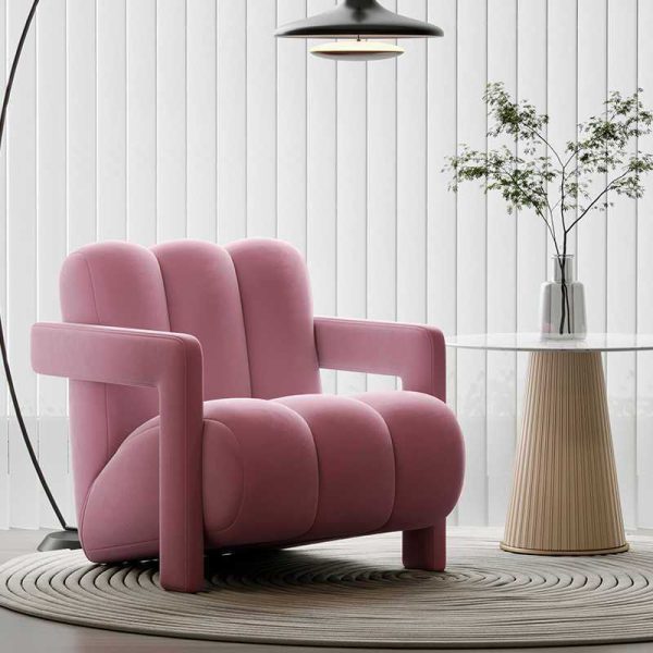 Contemporary Nordic Flannelette Solid Wood Sofa Backrest Armrest For Living Room - Image 16