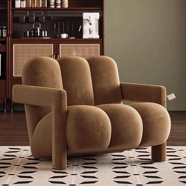 Contemporary Nordic Flannelette Solid Wood Sofa Backrest Armrest For Living Room - Image 17