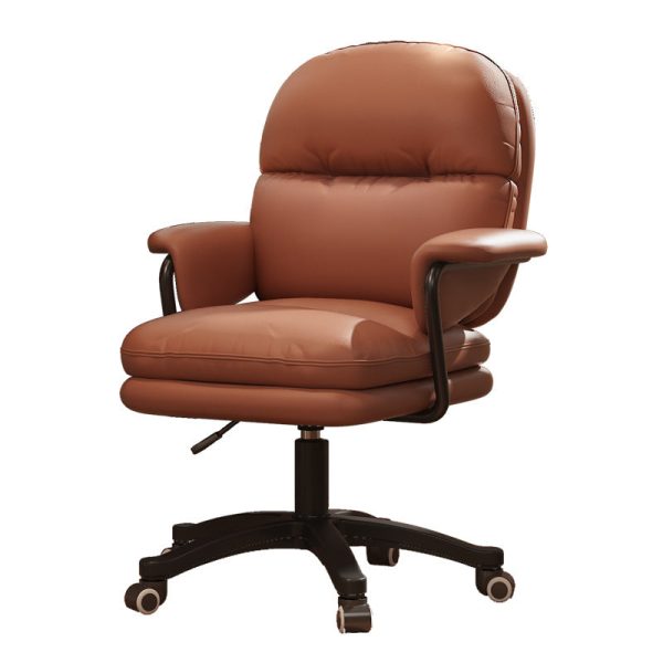 Contemporary Nordic Nylon Leather Desk Chair Backrest Armrest For Home Office - Image 13