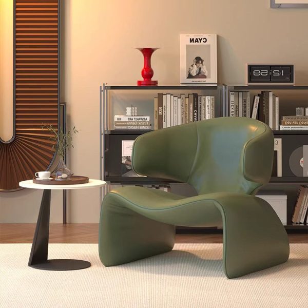Contemporary Nordic Leather Solid Wood Sofa Backrest Armrest For Living Room - Image 8
