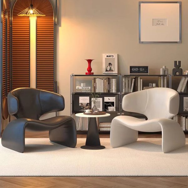 Contemporary Nordic Leather Solid Wood Sofa Backrest Armrest For Living Room - Image 6