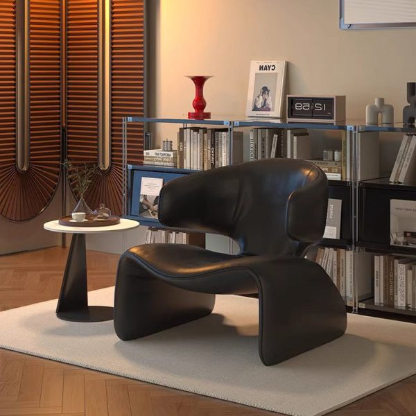 Contemporary Nordic Leather Solid Wood Sofa Backrest Armrest For Living Room - Image 3