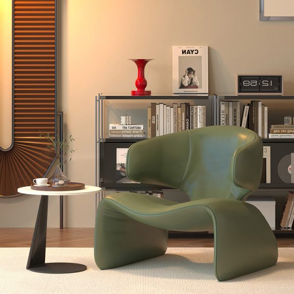 Contemporary Nordic Leather Solid Wood Sofa Backrest Armrest For Living Room - Image 2