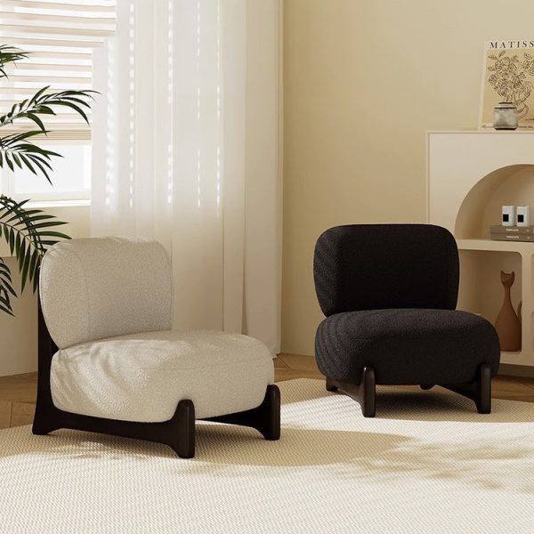 Contemporary Nordic Lambswool Velvet Solid Wood Sofa Backrest Armless For Living Room