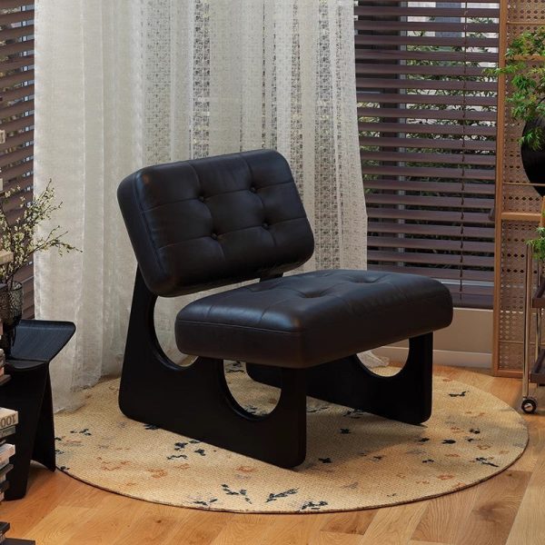 Modern Art Deco Leather Solid Wood Sofa Backrest Armless For Living Room - Image 8