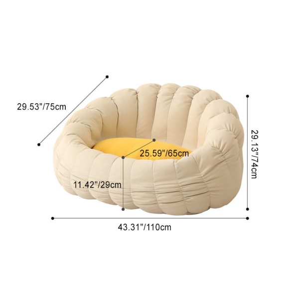 Contemporary Nordic EPS Particles Flannelette Sofa Backrest Armrest For Living Room - Image 4
