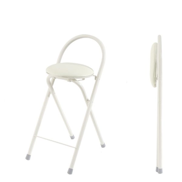 Modern Simplicity PU Iron Foldable Bar Stool Backrest Armless For Dining Room - Image 18