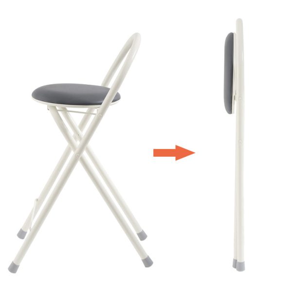 Modern Simplicity PU Iron Foldable Bar Stool Backrest Armless For Dining Room - Image 13