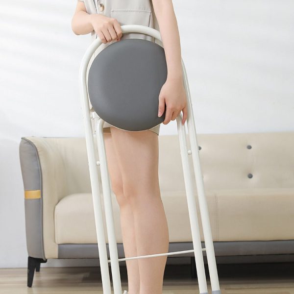 Modern Simplicity PU Iron Foldable Bar Stool Backrest Armless For Dining Room - Image 12