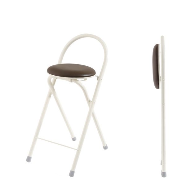 Modern Simplicity PU Iron Foldable Bar Stool Backrest Armless For Dining Room - Image 22