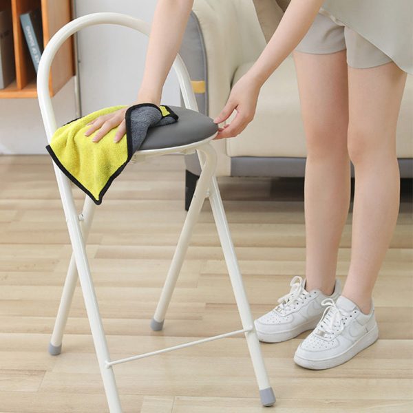 Modern Simplicity PU Iron Foldable Bar Stool Backrest Armless For Dining Room - Image 5