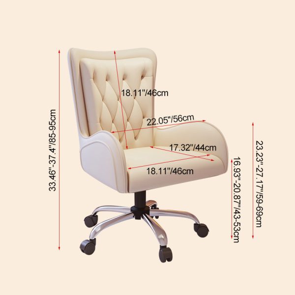 Contemporary Nordic Leather Steel Desk Chair Backrest Armrest For Home Office - Image 4