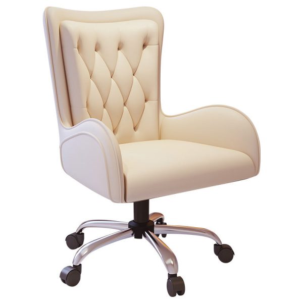 Contemporary Nordic Leather Steel Desk Chair Backrest Armrest For Home Office - Image 14