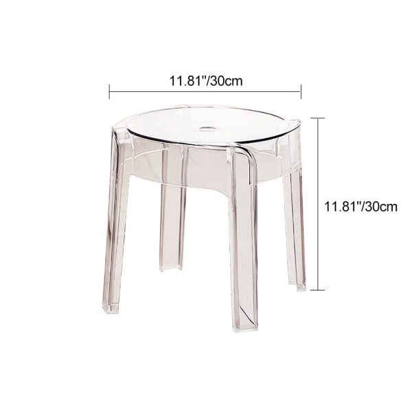Contemporary Nordic Round Full Acrylic Footstool Backless Armless For Living Room - Image 4