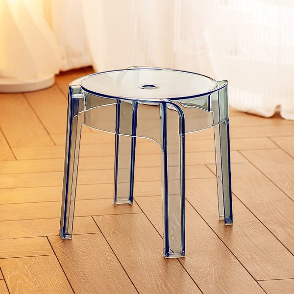 Contemporary Nordic Round Full Acrylic Footstool Backless Armless For Living Room - Image 14
