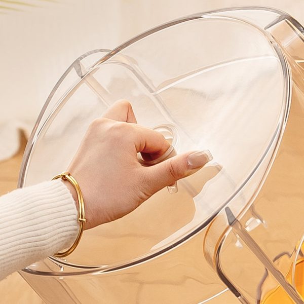 Contemporary Nordic Round Full Acrylic Footstool Backless Armless For Living Room - Image 5
