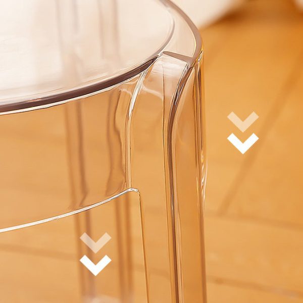 Contemporary Nordic Round Full Acrylic Footstool Backless Armless For Living Room - Image 10