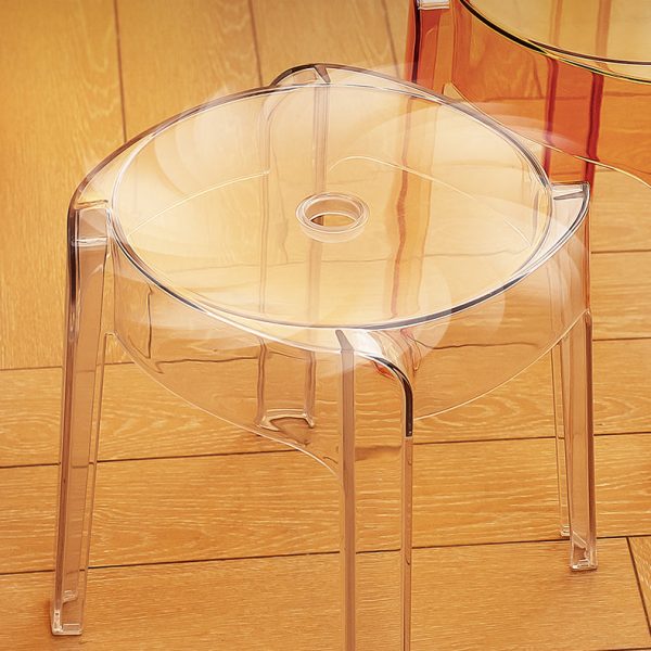 Contemporary Nordic Round Full Acrylic Footstool Backless Armless For Living Room - Image 9
