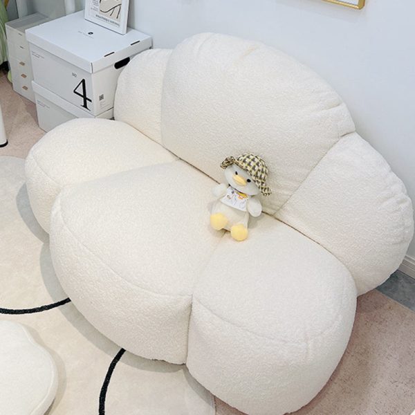Contemporary Nordic Cloud Shape Lambswool EPS Particles Sofa Backrest Armless For Living Room - Image 20