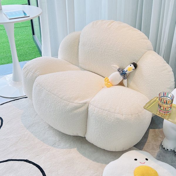 Contemporary Nordic Cloud Shape Lambswool EPS Particles Sofa Backrest Armless For Living Room - Image 21