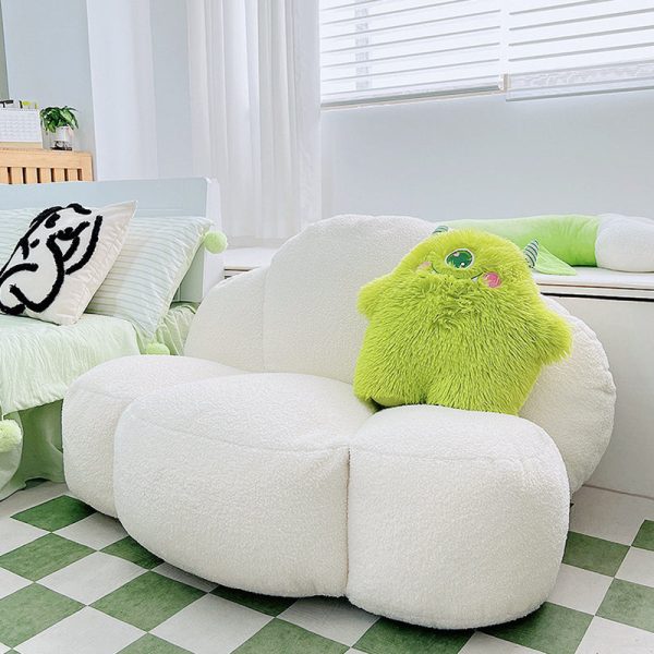 Contemporary Nordic Cloud Shape Lambswool EPS Particles Sofa Backrest Armless For Living Room - Image 2