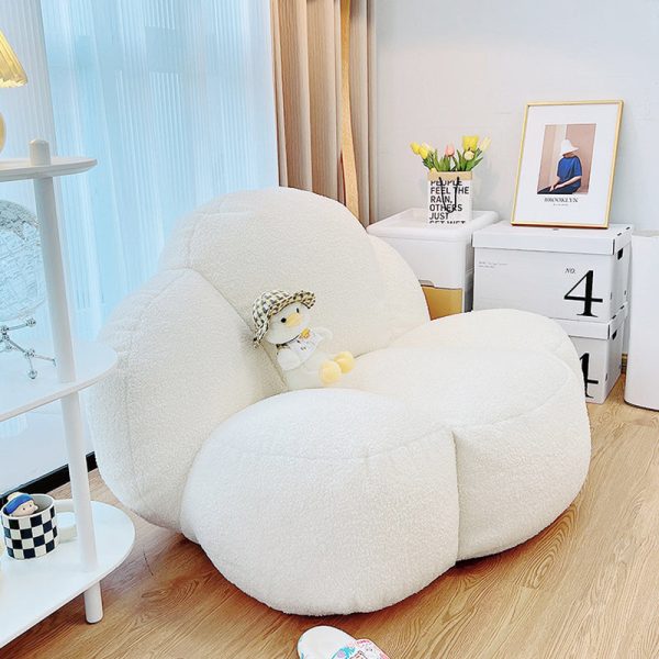 Contemporary Nordic Cloud Shape Lambswool EPS Particles Sofa Backrest Armless For Living Room - Image 18