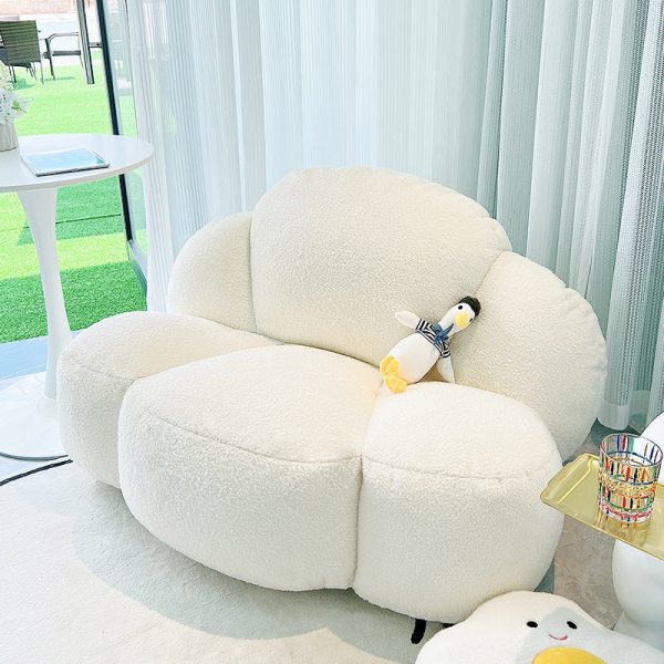 Contemporary Nordic Cloud Shape Lambswool EPS Particles Sofa Backrest Armless For Living Room - Image 3