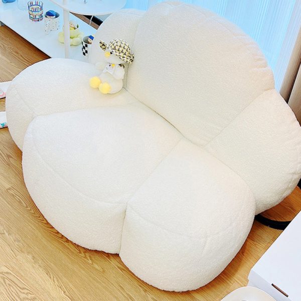 Contemporary Nordic Cloud Shape Lambswool EPS Particles Sofa Backrest Armless For Living Room - Image 19