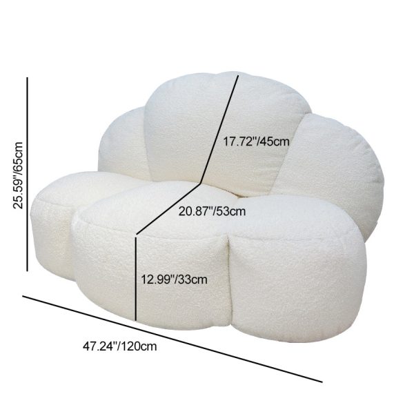 Contemporary Nordic Cloud Shape Lambswool EPS Particles Sofa Backrest Armless For Living Room - Image 4