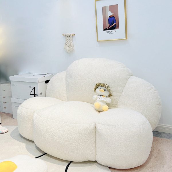 Contemporary Nordic Cloud Shape Lambswool EPS Particles Sofa Backrest Armless For Living Room - Image 14
