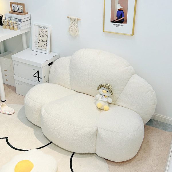 Contemporary Nordic Cloud Shape Lambswool EPS Particles Sofa Backrest Armless For Living Room