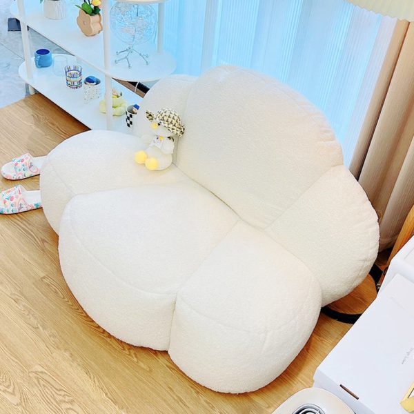 Contemporary Nordic Cloud Shape Lambswool EPS Particles Sofa Backrest Armless For Living Room - Image 16