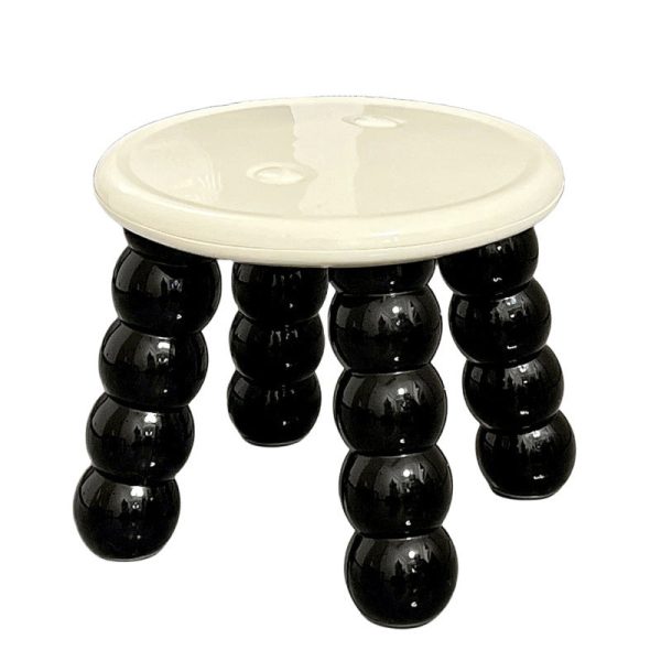 Contemporary Nordic Round Caterpillar Legs Full Plastic Low Stool Backless Armless For Living Room - Image 9