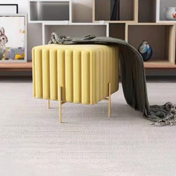 Contemporary Nordic Square Rectangular Cube Iron Flannelette Footstool Backless Armless For Living Room - Image 6