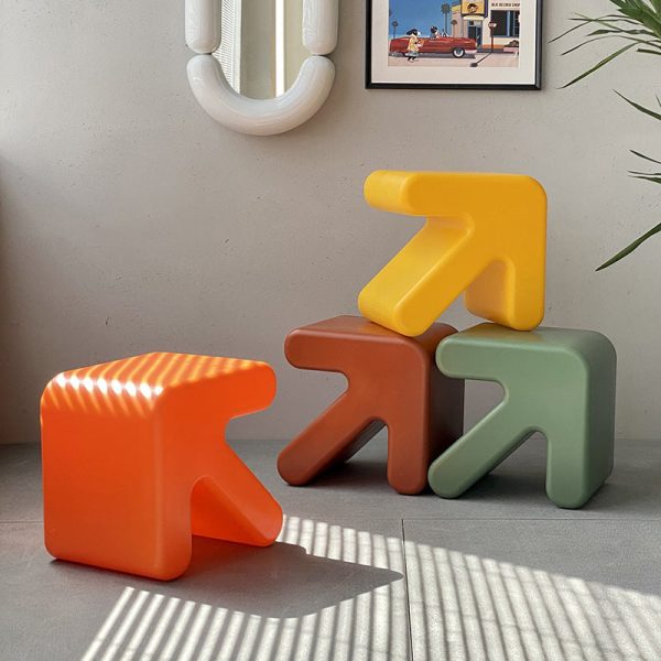 Contemporary Creative Arrow Full PE Footstool Backless Armless For Living Room - Image 11