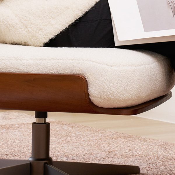 Traditional French Square Lambswool Walnut Stainless Steel Sofa Backrest Armless For Living Room - Image 7