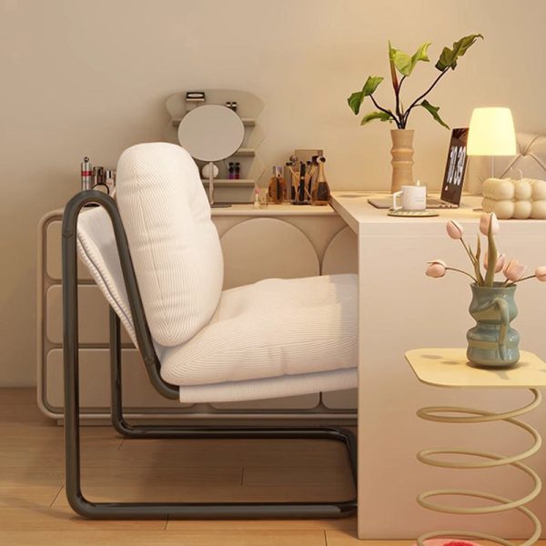 Contemporary Nordic Square Corduroy Iron Doll Cotton Sponge Sofa Backrest Armless For Bedroom - Image 8
