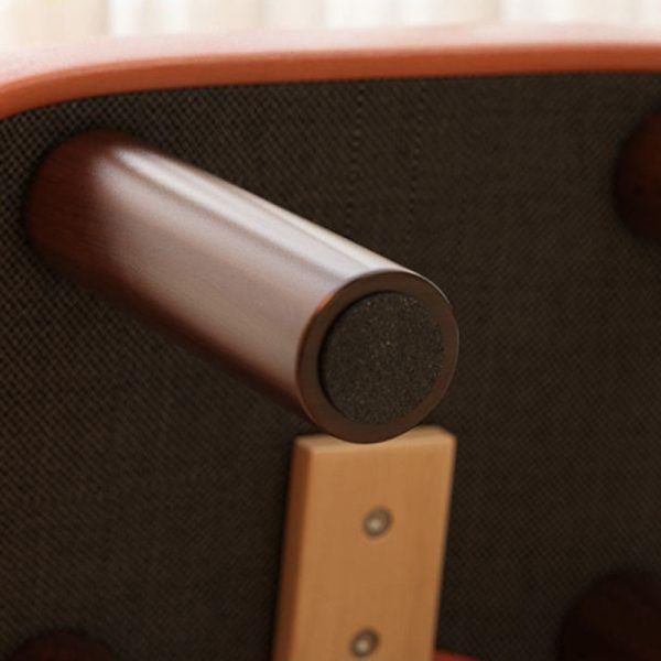 Contemporary Nordic Square Leather Solid Wood Low Stool Backrest Armless For Entertainment Room - Image 6