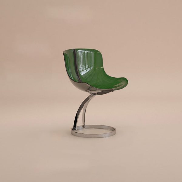 Contemporary Nordic Arc Lambswool PC Carbon Steel Sponge Dining Chair Backrest Armless For Dining Room - Image 21