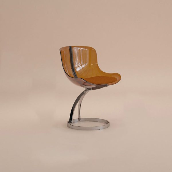 Contemporary Nordic Arc Lambswool PC Carbon Steel Sponge Dining Chair Backrest Armless For Dining Room - Image 26