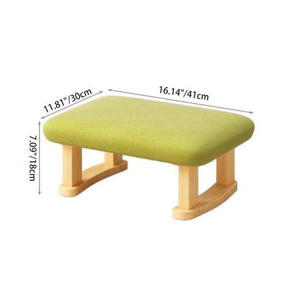 Contemporary Nordic Square Anti-slip Cotton Linen Solid Wood Footstool Backless Armless For Entryways - Image 4