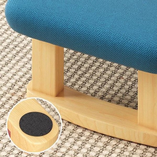 Contemporary Nordic Square Anti-slip Cotton Linen Solid Wood Footstool Backless Armless For Entryways - Image 5