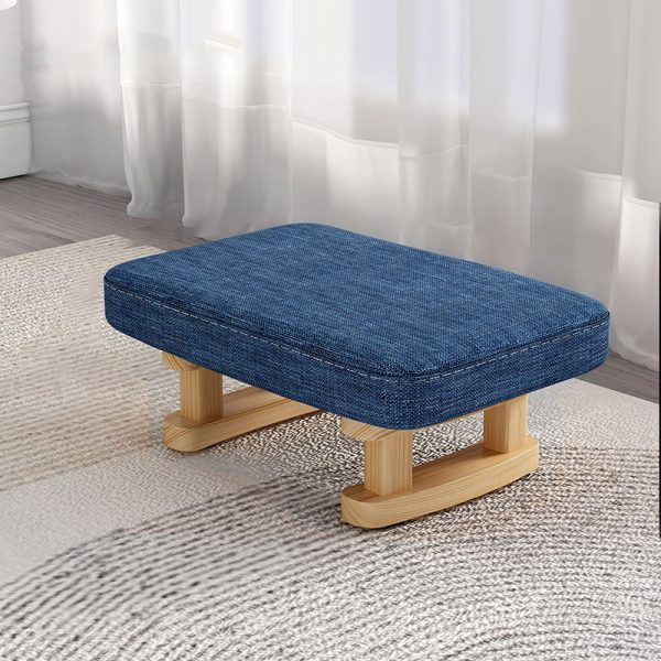 Contemporary Nordic Square Anti-slip Cotton Linen Solid Wood Footstool Backless Armless For Entryways - Image 13