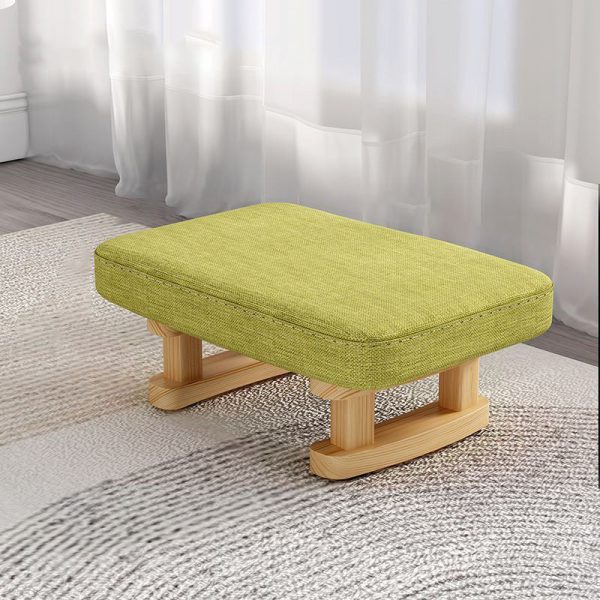 Contemporary Nordic Square Anti-slip Cotton Linen Solid Wood Footstool Backless Armless For Entryways - Image 11