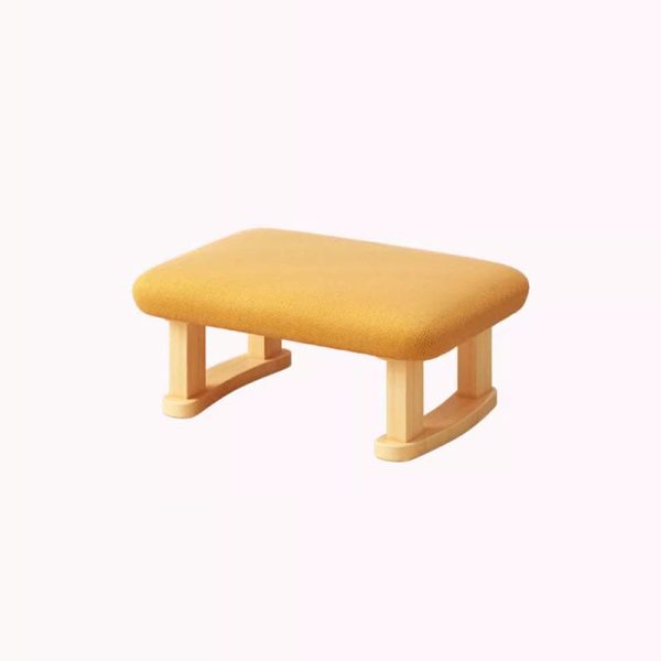 Contemporary Nordic Square Anti-slip Cotton Linen Solid Wood Footstool Backless Armless For Entryways - Image 9