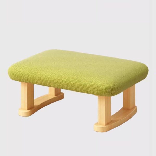 Contemporary Nordic Square Anti-slip Cotton Linen Solid Wood Footstool Backless Armless For Entryways - Image 14