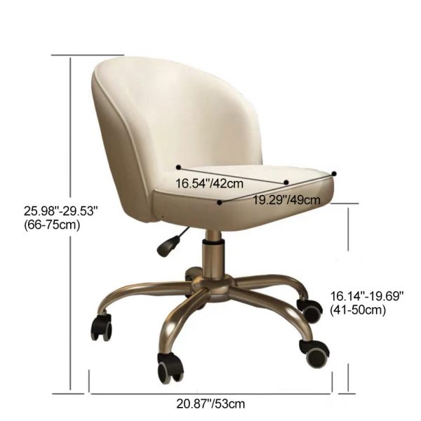 Contemporary Nordic Leather Aluminum Alloy Plastic Swivel Desk Chair Backrest Armless For Study - Image 4