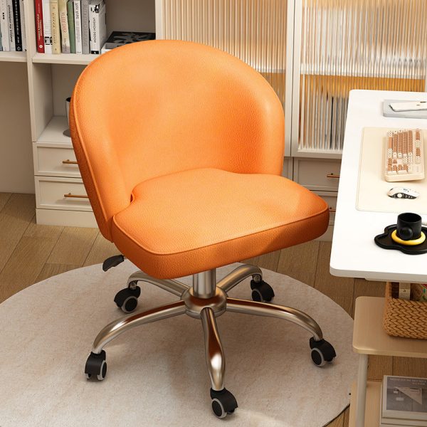 Contemporary Nordic Leather Aluminum Alloy Plastic Swivel Desk Chair Backrest Armless For Study - Image 19